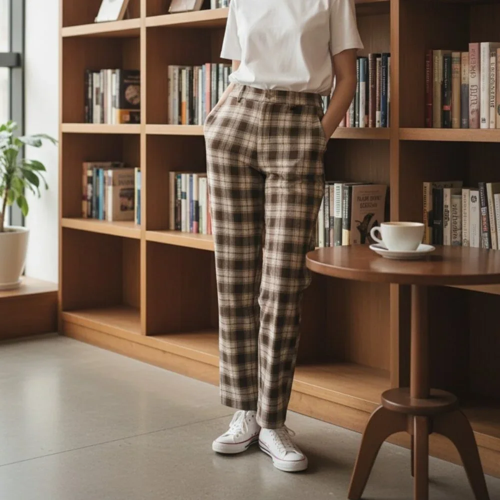 Listicle Large Womens Plaid Dress Pants - Picture 1 of 8
